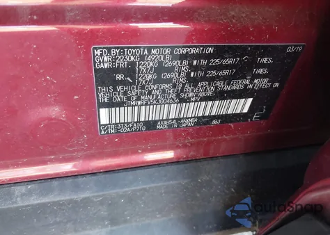 2019 Toyota Rav4 Hybrid Xle из США, поврежденный, VIN JTMRWRFV5KJ004636